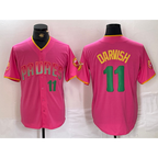 San Diego Padres #11 Yu Darvish Pink Puhics Player Number Fashion Jersey