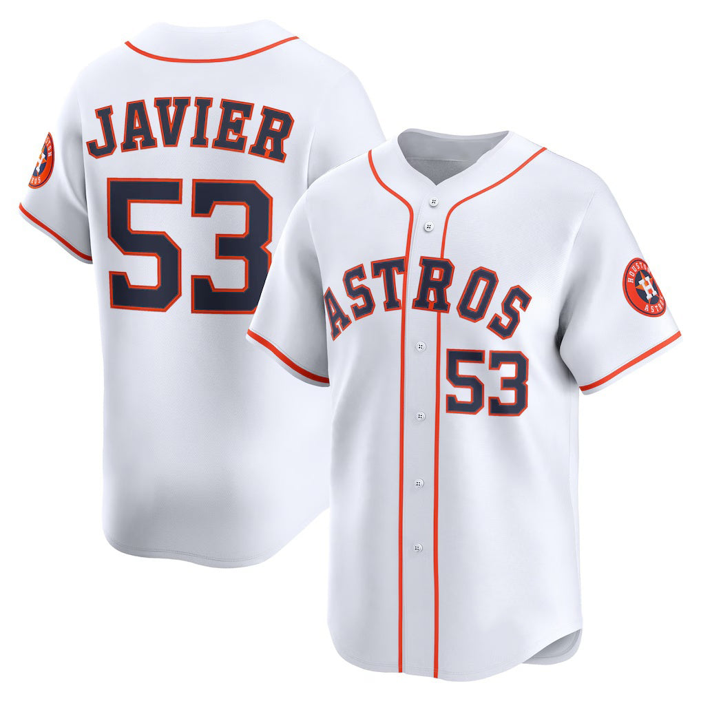 Houston Astros #53 Cristian Javier White Puhics Home Limited Player Jersey