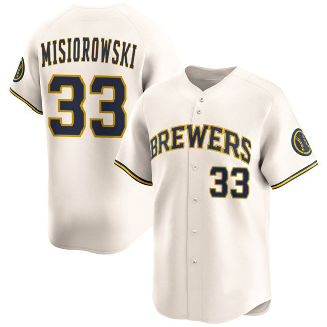 Milwaukee Brewers #33 Jacob Misiorowski Cream Puhics 2025 Limited Stitched Jersey