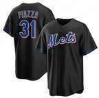 New York Mets #31 Mike Piazza Black Puhics 2022 Cool Base Stitched Jersey