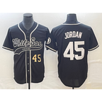 Chicago White Sox #45 Michael Jordan Number Black Puhics Cool Base Stitched Jersey