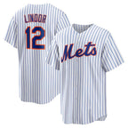 New York Mets #12 Francisco Lindor White Puhics Home Replica Player Jersey