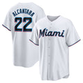 Miami Marlins #22 Sandy Alcantara White Puhics Replica Player Jersey