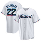 Miami Marlins #22 Sandy Alcantara White Puhics Replica Player Jersey