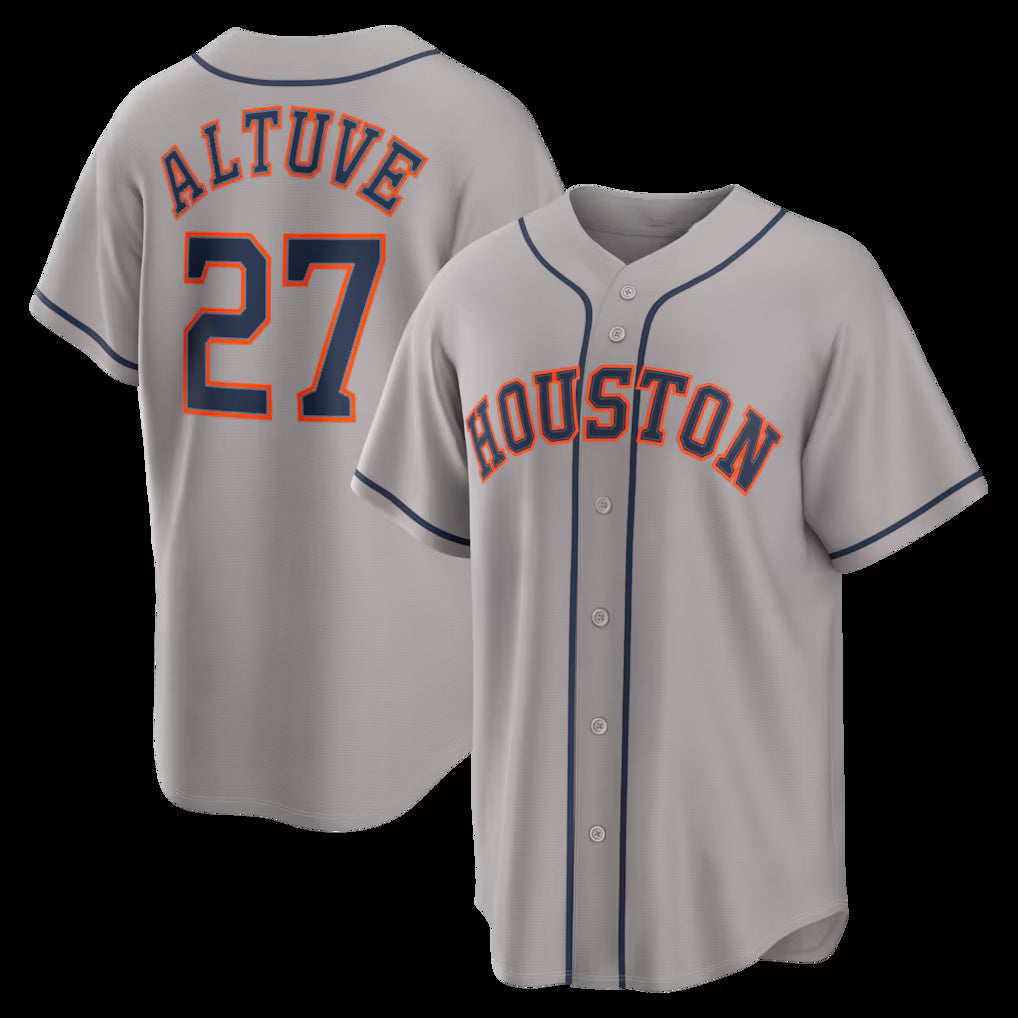 Houston Astros #27 Jose Altuve Gray Puhics Road Replica Jersey