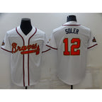 Atlanta Braves #12 Jorge Soler 2022 White Gold Puhics World Series Champions Program Cool Base Stitched Jersey