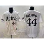 Houston Astros #44 Still Tippin White Puhics Gothic 'Houston Born Barrio Raised' Limited Stitched Jersey