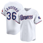 Texas Rangers #36 Wyatt Langford White Puhics Home Limited Player Jersey