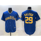 Seattle Mariners #29 Cal Raleigh Royal Puhics City Connect Cool Base Stitched Jersey