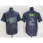 Tampa Bay Rays #2 Yandy Diaz Charcoal Puhics 2024 City Connect Limited Stitched Jersey