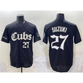 Chicago Cubs #27 Seiya Suzuki Black Puhics 'Gothic North Side Edition' Vapor Premier Limited Stitched Jersey