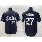 Chicago Cubs #27 Seiya Suzuki Black Puhics 'Gothic North Side Edition' Vapor Premier Limited Stitched Jersey