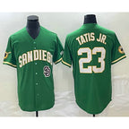 San Diego Padres #23 Fernando Tatis Jr Green Puhics Cool Base Stitched Jersey 2