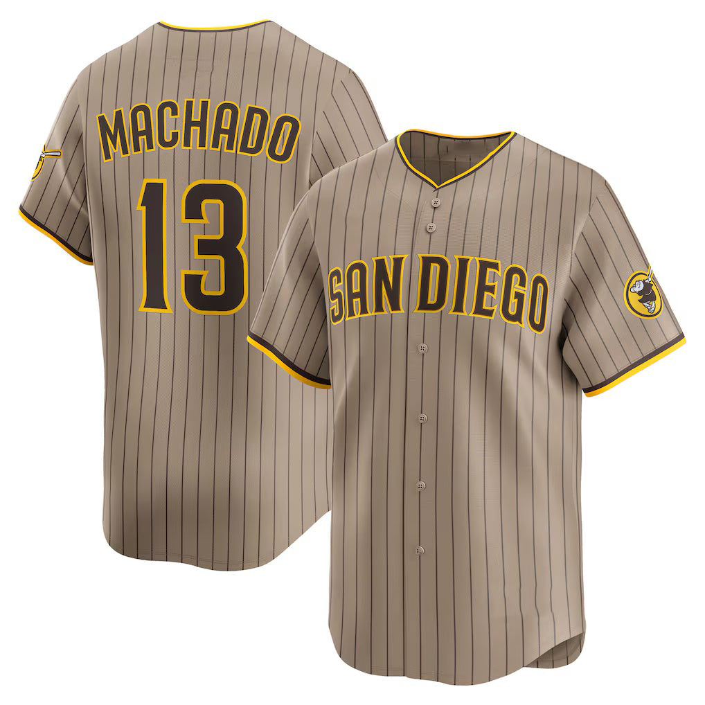 San Diego Padres #13 Manny Machado Khaki Puhics Alternate Limited Player Jersey