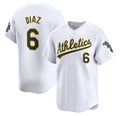 Oakland Athletics #6 Jordan Diaz White Puhics Home Limited Stitched Jersey