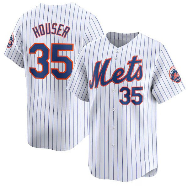 New York Mets #35 Adrian Houser White Puhics 2024 Home Limited Stitched Jersey