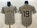 Milwaukee Brewers #19 Robin Yount Grey Puhics Home Limited Stitched Jersey