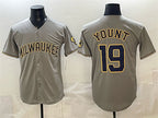Milwaukee Brewers #19 Robin Yount Grey Puhics Home Limited Stitched Jersey