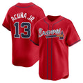 Atlanta Braves #13 Ronald Acu?a Jr. Red Puhics Alternate Limited Player Jersey