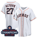 Houston Astros #27 Jose Altuve White Puhics 2022 World Series Champions Home Stitched Jersey