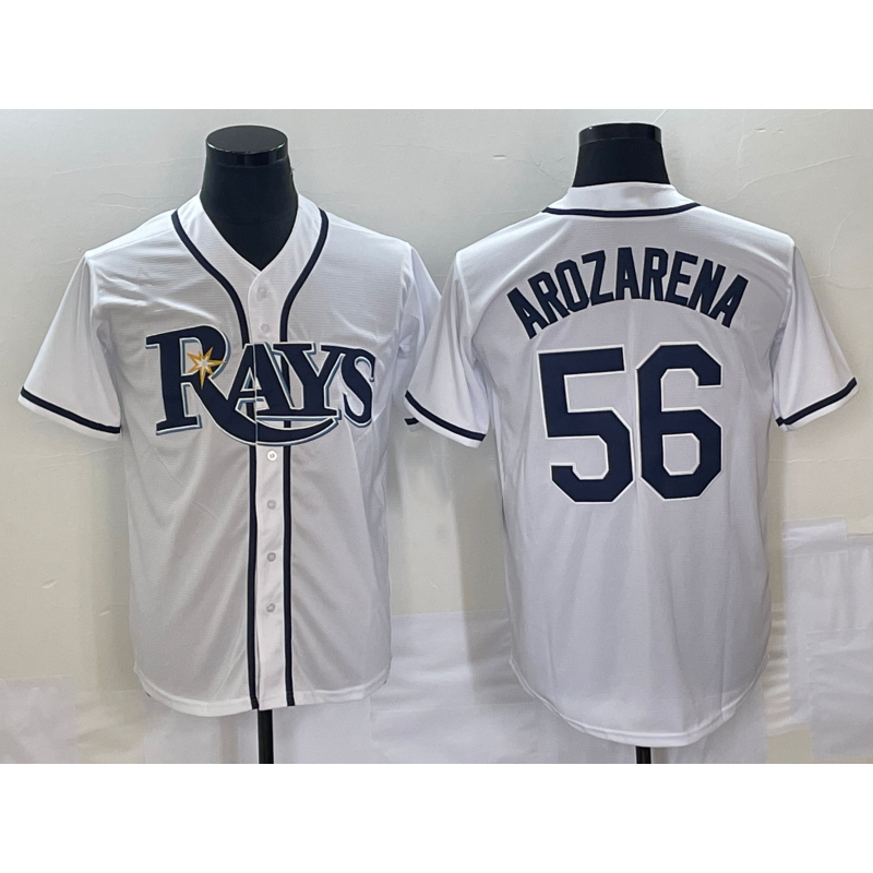 Tampa Bay Rays #56 Randy Arozarena White Puhics Stitched Cool Base Jersey