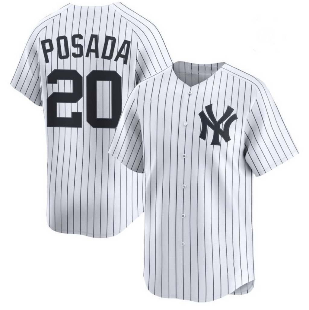 New York Yankees #20 Jorge Posada White Puhics Cool Base Stitched Jersey
