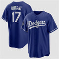 Los Angeles Dodgers #17 Shohei Ohtani Blue Puhics 2025 World Series Champions Stitched Jersey