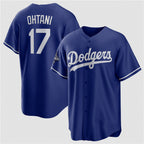 Los Angeles Dodgers #17 Shohei Ohtani Blue Puhics 2025 World Series Champions Stitched Jersey