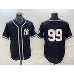 New York Yankees #99 Aaron Judge No Name Black White Puhics Cool Base Stitched Jersey