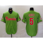 Philadelphia Phillies #5 Bryson Stott Green Puhics With Patch Stitched Cool Base Jersey