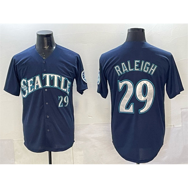 Seattle Mariners #29 Cal Raleigh Navy Puhics Limited Stitched jersey