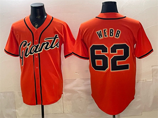 San Francisco Giants #62 Logan Webb Orange Puhics Cool Base Stitched Jersey