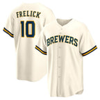 Milwaukee Brewers #10 Sal Frelick Cream Puhics Home Replica Player Jersey