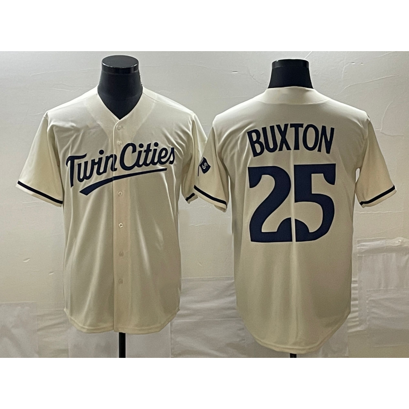 Minnesota Twins #25 Byron Buxton 2023 Cream Puhics Cool Base Stitched Jersey
