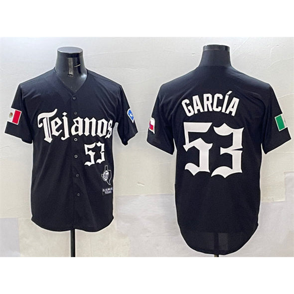 Texas Rangers #53 Adolis Garc¨ªa Black Puhics Mexico 2025 Vapor Premier Limited Stitched Jersey