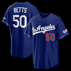 Los Angeles Dodgers #50 Mookie Betts Royal Puhics Alternate Stadium Jersey
