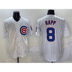 Chicago Cubs #8 Ian Happ White Puhics Cool Base Stitched Jersey