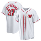 Cincinnati Reds #37 Tyler Stephenson White Puhics Home Replica Jersey