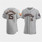 Houston Astros #15 Mart¨ªn Maldonado Gray Puhics 60th Anniversary Flex Base Stitched Jersey
