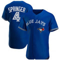 Toronto Blue Jays #4 George Springer Royal Puhics Flex Base Stitched Jersey