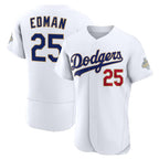 Los Angeles Dodgers #25 Tommy Edman White Puhics 2026 Gold Collection Authentic Jersey