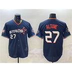 Houston Astros #27 Jose Altuve Navy Puhics 2025 City Connect With Texas Patch Limited Stitched Jersey