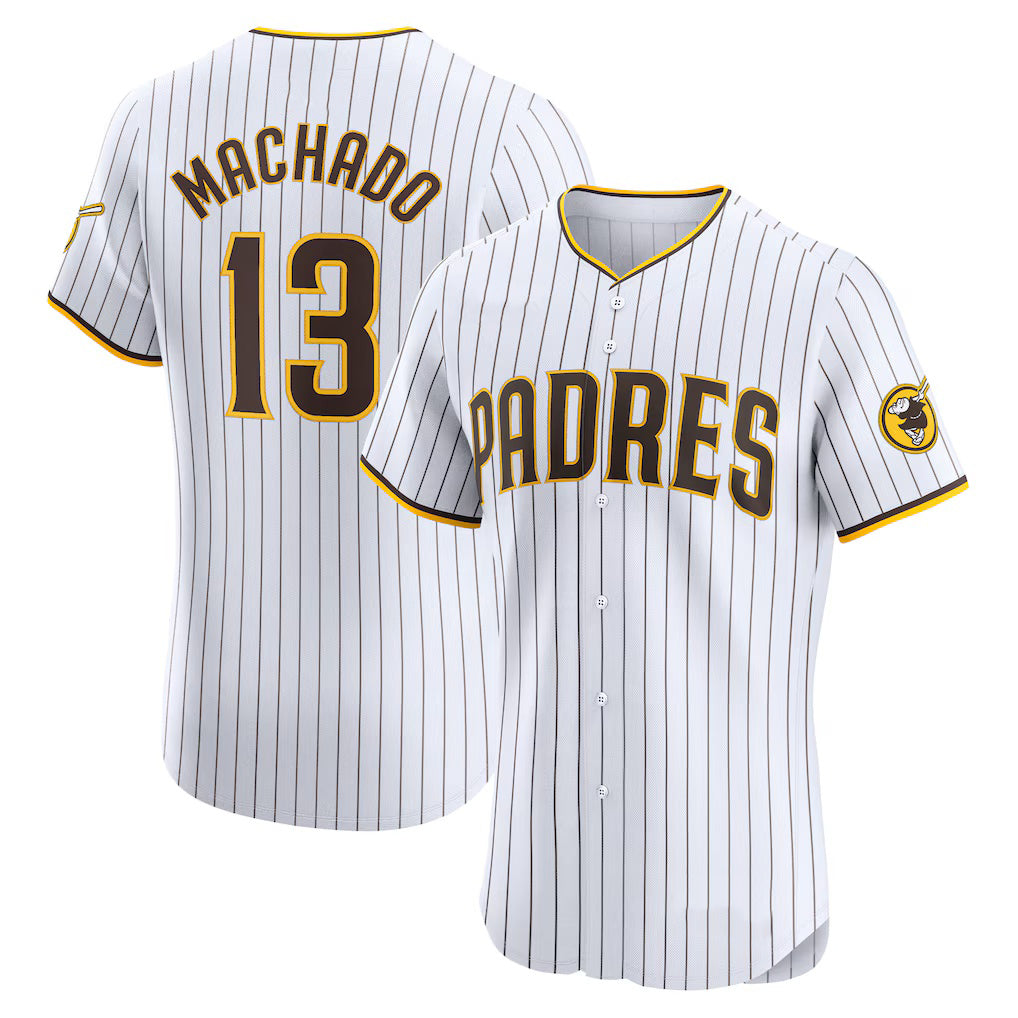 San Diego Padres #13 Manny Machado White Puhics Home Elite Jersey
