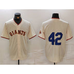 San Francisco Giants #42 Jackie Robinson Cream Puhics Limited Stitched Cool Base Jersey