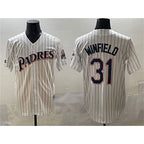 San Diego Padres #31 Dave Winfield White Puhics Throwback With Patch Cool Base Stitched Jersey