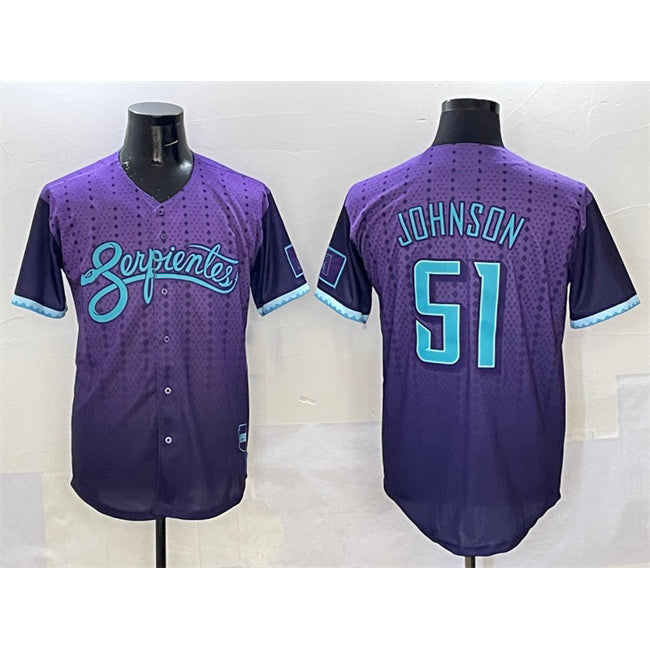 Arizona Diamondbacks #51 Randy Johnson Purple Puhics 2025 City Connect Limited Stitched Jersey