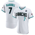 Arizona Diamondbacks #7 Corbin Carroll White Puhics 2023 World Series Flex Base Stitched Jersey