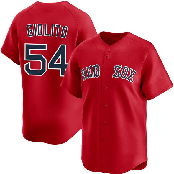 Boston Red Sox #54 Lucas Giolito Red Puhics 2025 Alternate Limited Stitched Jersey