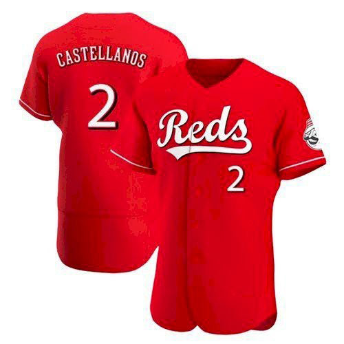 Cincinnati Reds #2 Nick Castellanos Scarlet Puhics 2021 Alternate Jersey
