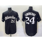 Milwaukee Brewers #24 William Contreras Black Puhics 'Gothic 414 Shadows Edition' Vapor Premier Limited Stitched Jersey